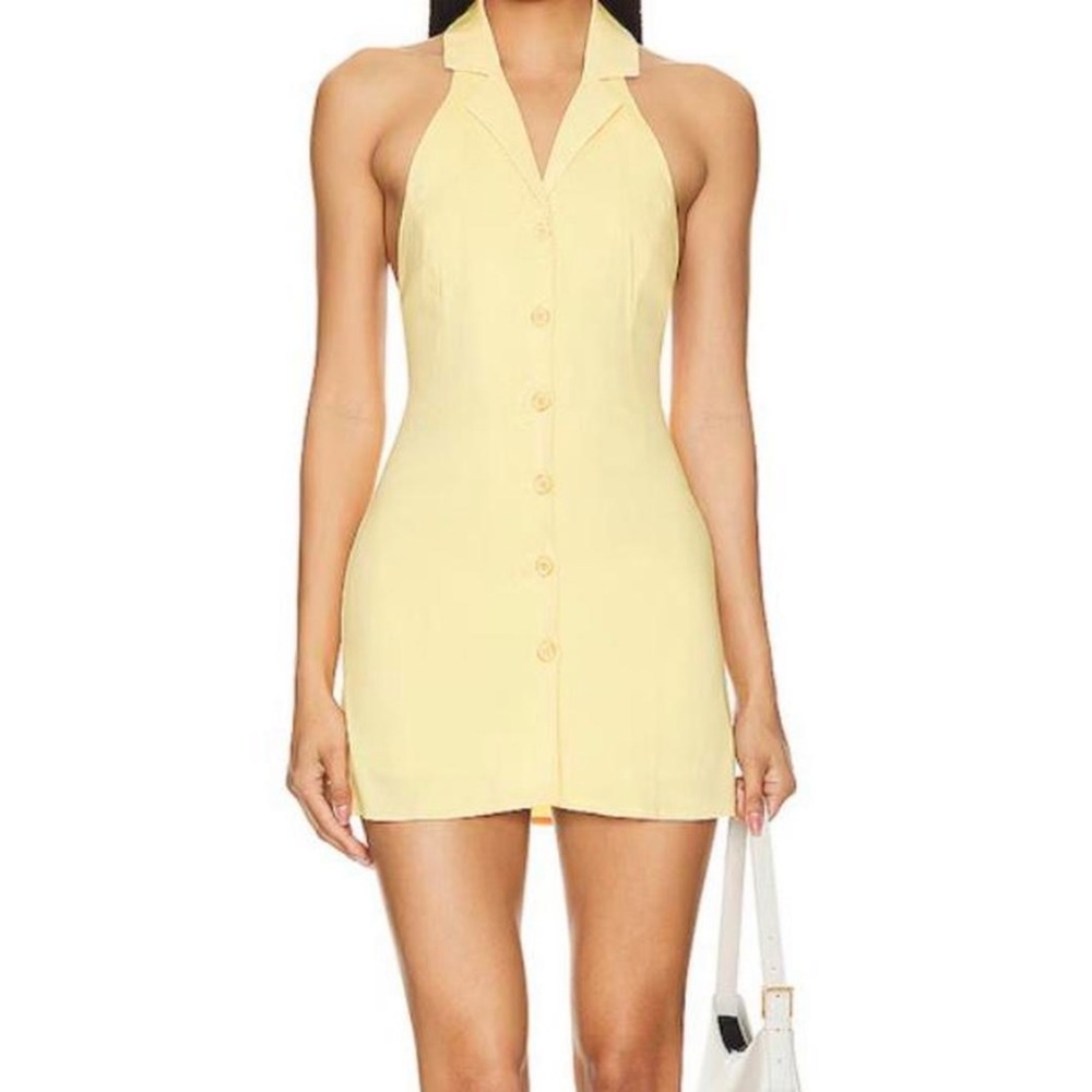 Revolve Yellow Halter Dress